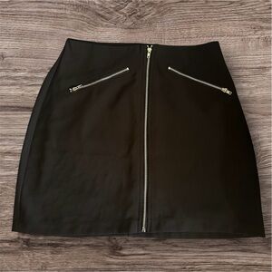 Charlotte Russe Black Mini Skirt with Zipper Accents